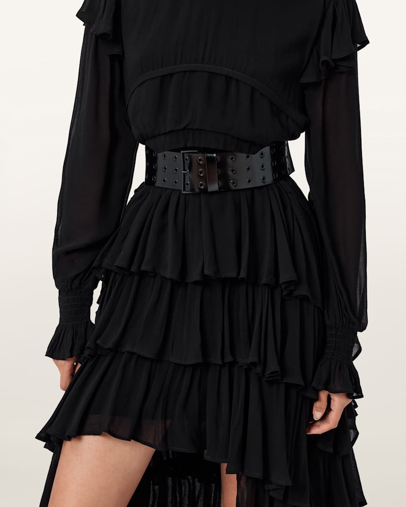 Moschino's leather 'Bad Girl' Leather Waist Belt Black